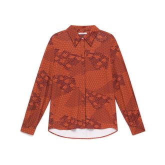 Maliparmi Maliparmi, Overhemden, Dames, Rood, 2Xl, Moza&iuml;ek Kimono Shirt