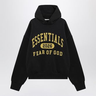 Fear of God Schwarzes, verwaschenes Sweatshirt mit Logo-Print