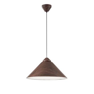 Luce-Ambiente-Design L&aacute;mpara de techo de metal color madera oscura con pantalla c&oacute;nica