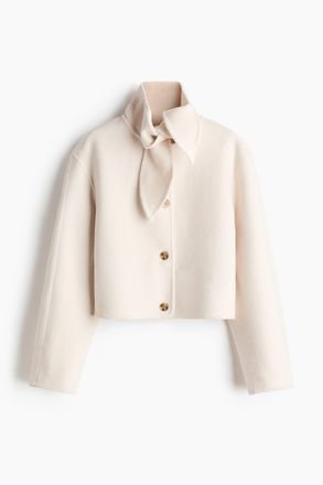 H&M Handgefertigte Jacke aus Wollgemisch - Cremefarben