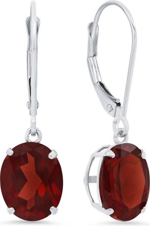 MAX + STONE Sterling Silver Oval Gemstone Dangle Earrings