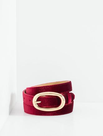 Talbots Velvet Belt - Beet Red - Medium Talbots