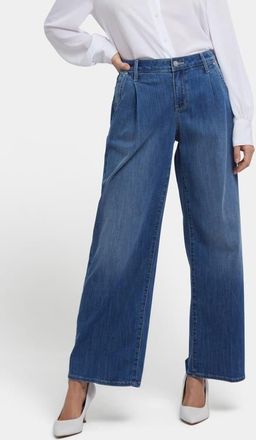 NYDJ Teresa Pleated Wide Leg Jeans in Romantic Indigo at Nordstrom, Size 14