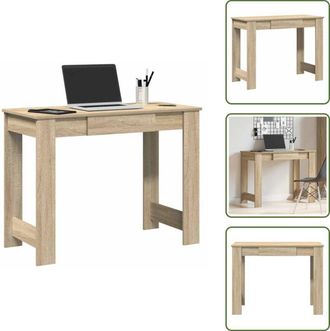 vidaXL The Living Store Scrivania Rovere Sonoma 100x45x75 cm in Legno Multistrato - Scrivania da ufficio