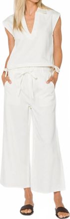Velvet Heart Claudette Pull On Crop Wide Leg Pants In Optic White