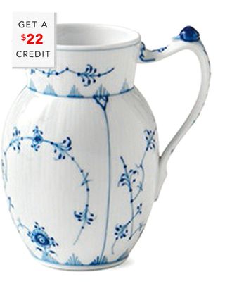 ROYAL COPENHAGEN Blue Fluted Plain Jug With $20 Credit