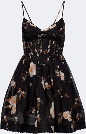Zimmermann Ascent floral linen and silk corset dress