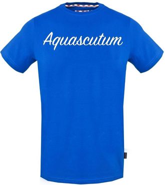 Aquascutum Blauw T-shirt met blauw Aquascutum-handtekeninglogo