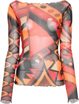 Pucci bedrucktes T&uuml;ll-T-Shirt