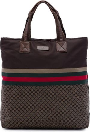 Gucci Pre-owned Gucci Diamante Nylon Web Tote Unisex XCDHANKLJRTSGMG4
