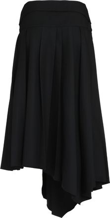 Off-white Womens Belted Pleated Skirt - Black - Size EU 36 (Womens)