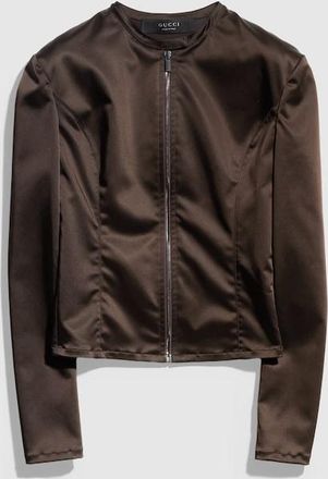 Gucci Stretch Acetate Duchesse Jacket, Brown, Ready-to-wear