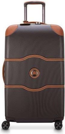 DELSEY Paris Chatelet Air 2.0 Medium Checked-26 Inch Hardside Luggage Trunk with Spinner Wheels in Chocolate Brown at Nordstrom