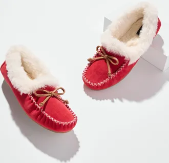 Talbots Ruby Suede Moccasins Shoes - Red - 10M Talbots