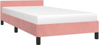 vidaXL Cama Con Cabecero Sin Colch&oacute;n Terciopelo Rosa 100x200 Cm Vidaxl