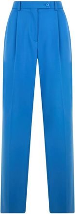 Alberta Ferretti Klassieke broek met hoge taille - Dames - Chinos - Blauw - S - Wol - Broeken