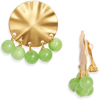 Nest Green Calcite Wave Clip-On Earrings at Nordstrom