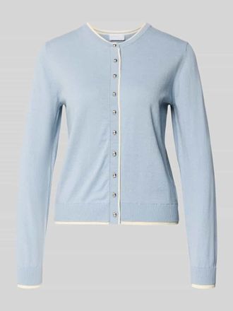 Jake*s Strickjacke aus Baumwoll-Kaschmir-Mix in Bleu, Gr&ouml;&szlig;e M