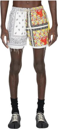 Children of the discordance Bandana Print Katoenen Shorts - Heren - Strandmode - Grijs - L - Katoen - Badmode