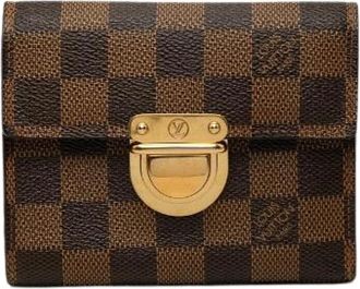 Louis Vuitton Pre-owned Damier Trifold Wallet - Dames - Vintage Accessoires - Bruin - ONE Size - Leer - Vintage