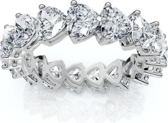 Pompeii3 3 3/4Ct Heart Shape Diamond Eternity Wedding Ring 14k Gold or Platinum Lab Grown