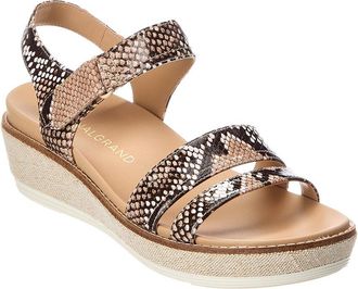 Cole Haan Og Peyton Snake-Embossed Leather Flatform Sandal