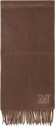 Max Mara Winter Scarves, female, Brown, ONE SIZE, Brown Cashmere Felt Monogram Scarf