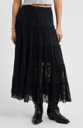 BP. Lace Maxi Skirt in Black at Nordstrom, Size Xx-Small