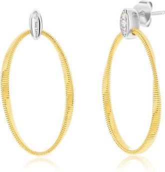 Suzy Levian Suzy Levian Golden Helix Silver Cz Drop Earrings