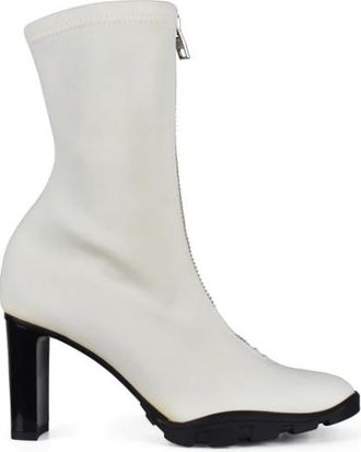 Alexander McQueen Scuba 85mm Canvas Laarzen - Dames - Laarzen met Hak - Wit - 36 EU - Schoenen