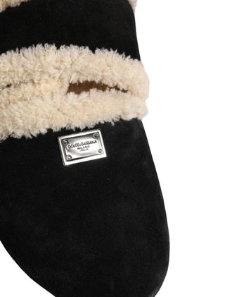 Dolce & Gabbana Faux Fur Slipper - Beige