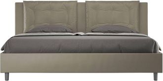 Les Tendances Letto Matrimoniale King size rivestito in Similpelle - annalisa - Tipologia Letto: Senza Rete - Dimensione Rete: 200x200 - Colore: Cappuccino