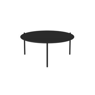 MondoViro Mesita baja redonda de metal 90x90 cm 40h negro