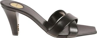 Saint Laurent Heeled Mules, female, Black, Size: 6 US Black Heeled Jill 75 SAN Shoes