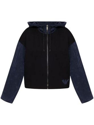 Emporio Armani logo hooded jacket - Black