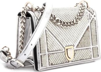 Dior Diorama Flap Bag Beaded Leather Small shoulder bag - women - Other - One Size - Silver