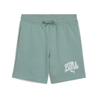 Puma Trainingsshorts PUMA CLASS SHORTS TR B, Damen, Gr. 128, N-Gr, gr&uuml;n (gr&uuml;n moon), Sweatware, Obermaterial: 68% Baumwolle, 32% Polyester, bedruckt, regul