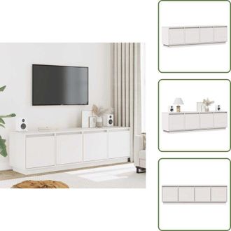 vidaXL The Living Store Mobile Porta TV Bianco 156x37x45 cm in Legno Massello di Pino - Mobile TV