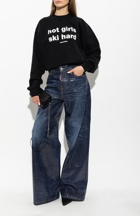 Dsquared2 Baggy Jeans, Womens, Navy Blue