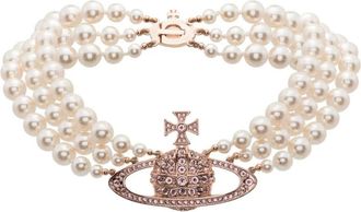 Vivienne Westwood Orb Kristal Kralen Ketting - Dames - Kettingen - Roze - ONE Size - Accessoires