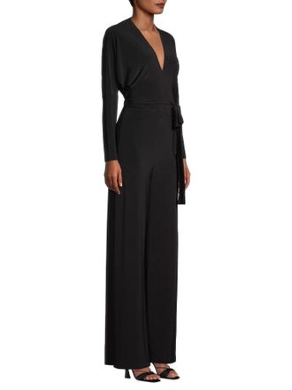 Norma Kamali Dolman Wrap Jumpsuit In Black