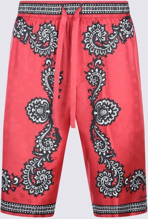 Dolce & Gabbana Red Silk Shorts