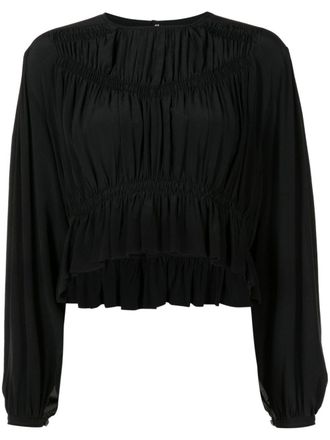 Isabel Marant Nelino pleated silk blouse - Black