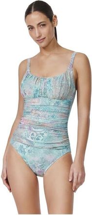Gottex Souk Shirred Peasant One Piece in Multi-Turquoise at Nordstrom, Size 16