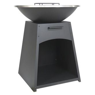 Vente-Unique Barbecue plancha braciere in acciaio L81 x l81 x H96 cm Nero - CORVERA