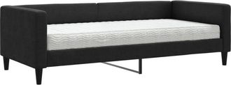 vidaXL Sof&aacute; Cama Con Colch&oacute;n Tela Negro 90x200 Cm Vidaxl