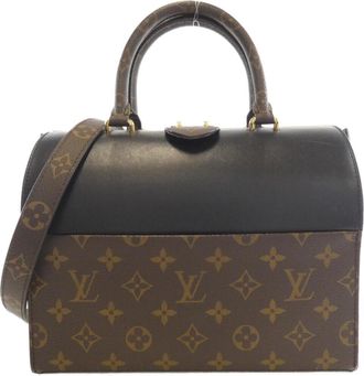 Louis Vuitton Brown Coated Canvas Leather Boston Bag (Pre-Owned)