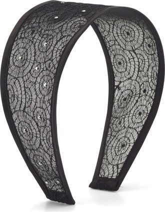 Lelet NY Giselle Embellished Lace Headband in Black at Nordstrom