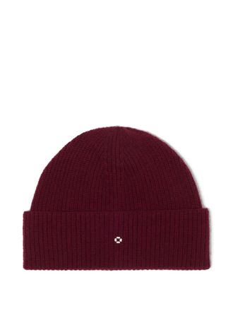 Maje ribbed embellished beanie hat - Red