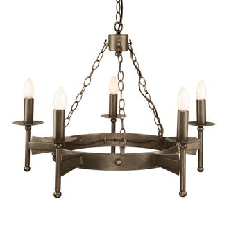 Netlighting Cromwell 5 Light Chandelier Old Bronze Finish E14 in Brown